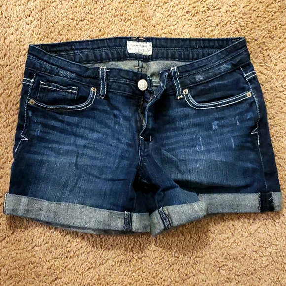 Aeropostale Pants - Aeropostale Denim Shorts Size 5/6 Cuffed Dark Wash Low Rise Stretch Casual